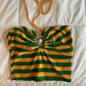 Terrycloth halter top
